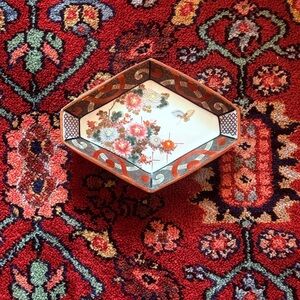 Vintage Chinoiserie Floral Decorative Dish
